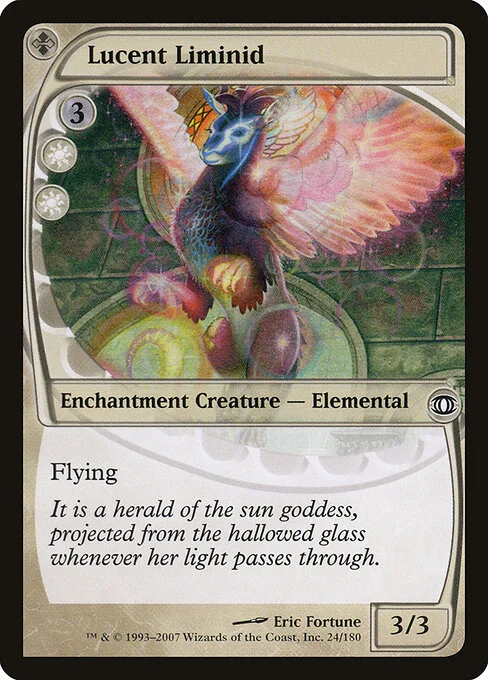Lucent Liminid, carta Magic di tipo Enchantment Creature — Elemental illustrata da Eric Fortune