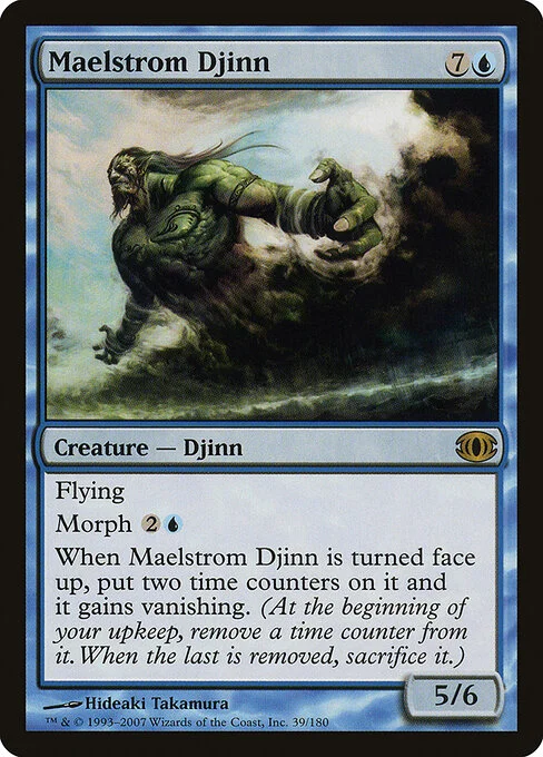 Maelstrom Djinn, carta Magic di tipo Creature — Djinn illustrata da Hideaki Takamura