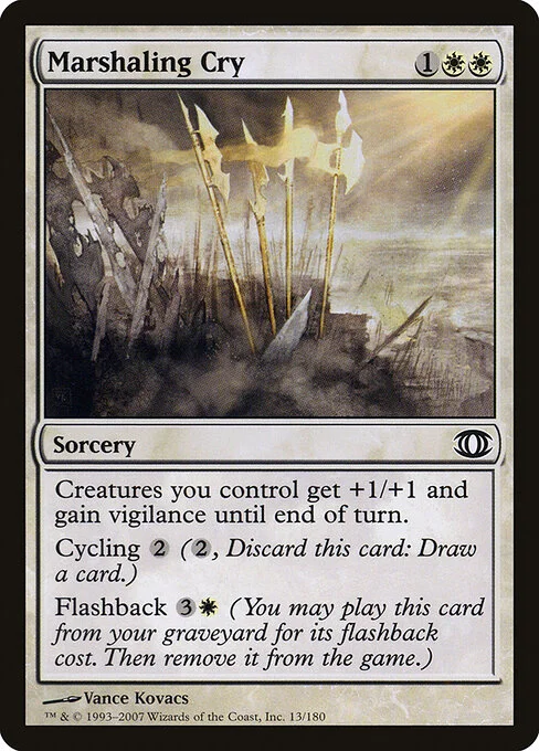 Marshaling Cry, carta Magic di tipo Sorcery illustrata da Vance Kovacs