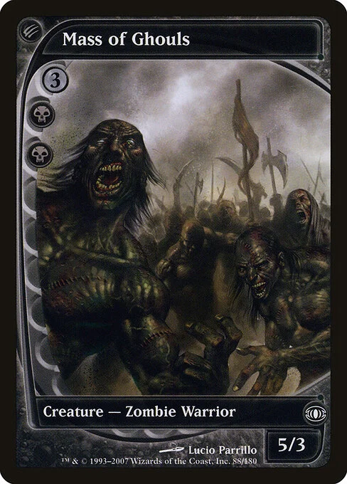 Mass of Ghouls, carta Magic di tipo Creature — Zombie Warrior illustrata da Lucio Parrillo