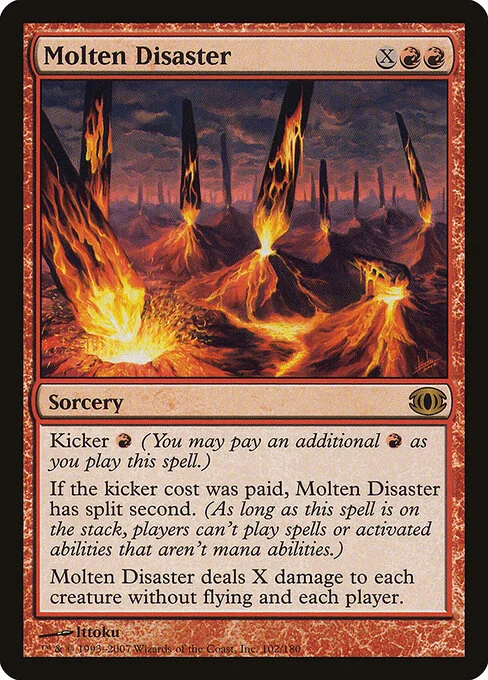 Molten Disaster, carta Magic di tipo Sorcery illustrata da Ittoku