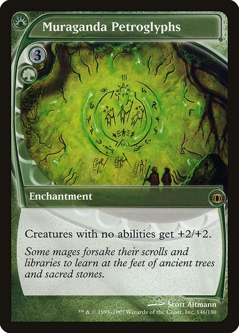 Muraganda Petroglyphs, carta Magic di tipo Enchantment illustrata da Scott Altmann