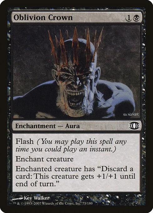 Oblivion Crown, carta Magic di tipo Enchantment — Aura illustrata da Kev Walker