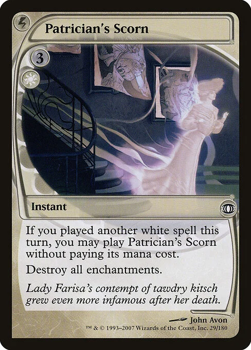Patrician's Scorn, carta Magic di tipo Instant illustrata da John Avon