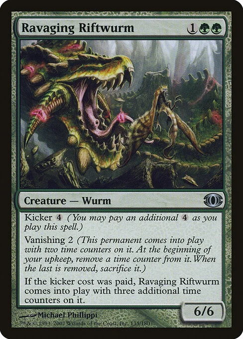 Ravaging Riftwurm, carta Magic di tipo Creature — Wurm illustrata da Michael Phillippi