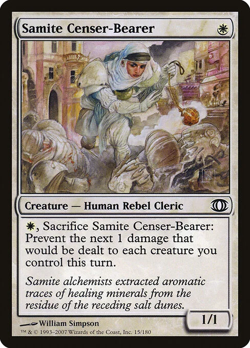 Samite Censer-Bearer, carta Magic di tipo Creature — Human Rebel Cleric illustrata da William Simpson