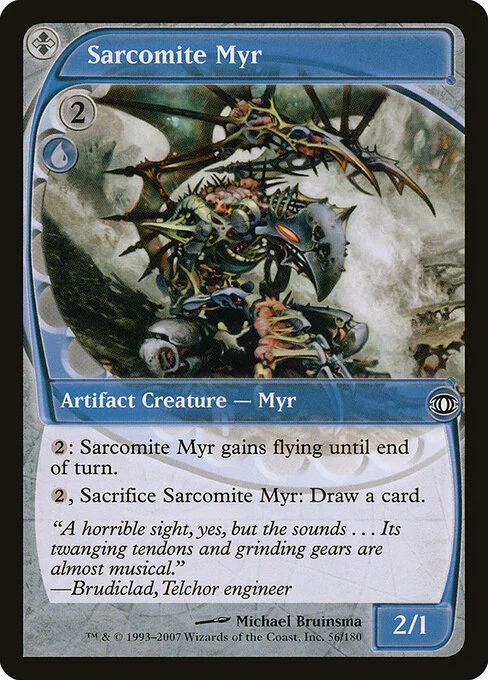 Sarcomite Myr, carta Magic di tipo Artifact Creature — Phyrexian Myr illustrata da Michael Bruinsma