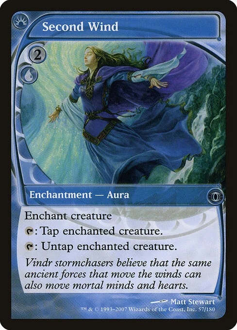 Second Wind, carta Magic di tipo Enchantment — Aura illustrata da Matt Stewart