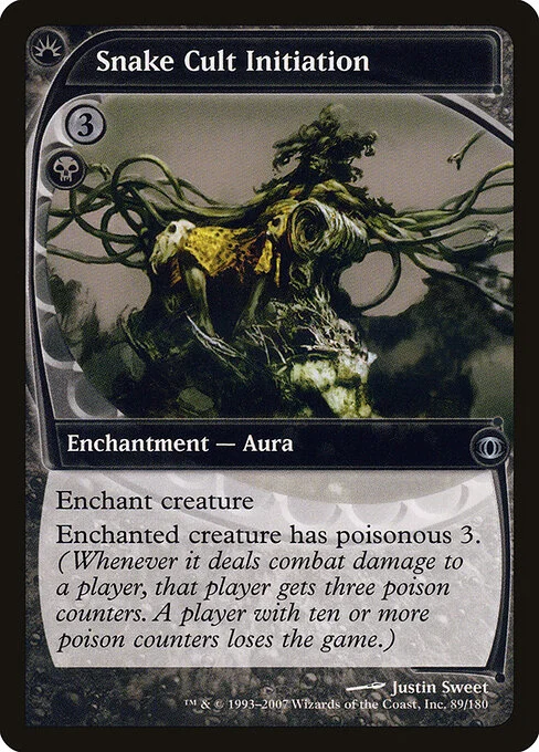 Snake Cult Initiation, carta Magic di tipo Enchantment — Aura illustrata da Justin Sweet