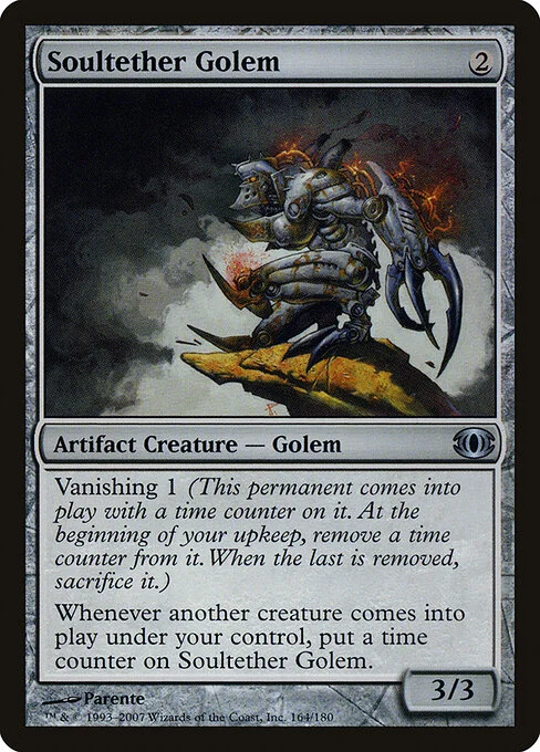 Soultether Golem, carta Magic di tipo Artifact Creature — Golem illustrata da Paolo Parente