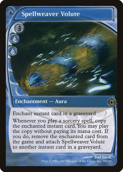 Spellweaver Volute, carta Magic di tipo Enchantment — Aura illustrata da Bud Cook