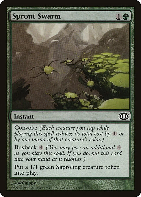 Sprout Swarm, carta Magic di tipo Instant illustrata da Chippy