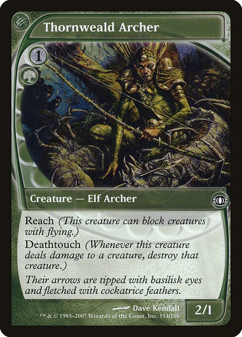 Thornweald Archer, carta Magic di tipo Creature — Elf Archer illustrata da Dave Kendall
