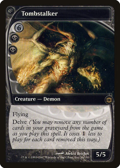 Tombstalker, carta Magic di tipo Creature — Demon illustrata da Aleksi Briclot