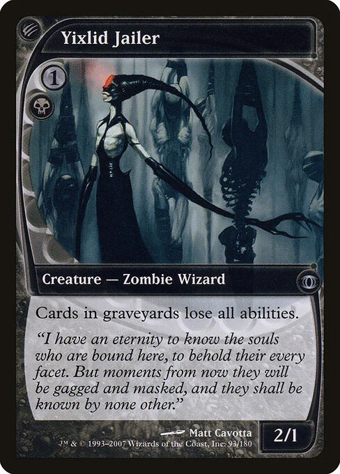 Yixlid Jailer, carta Magic di tipo Creature — Zombie Wizard illustrata da Matt Cavotta