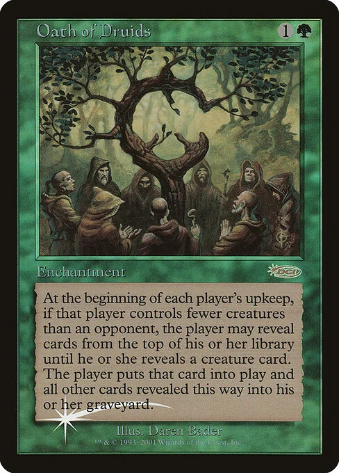 Oath of Druids, carta Magic di tipo Enchantment illustrata da Daren Bader