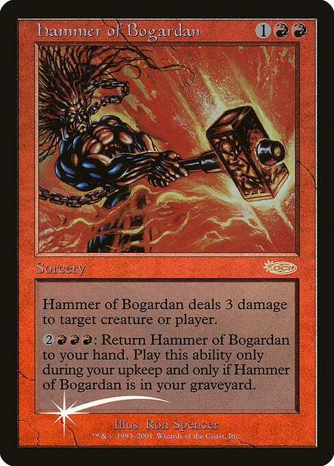 Hammer of Bogardan, carta Magic di tipo Sorcery illustrata da Ron Spencer