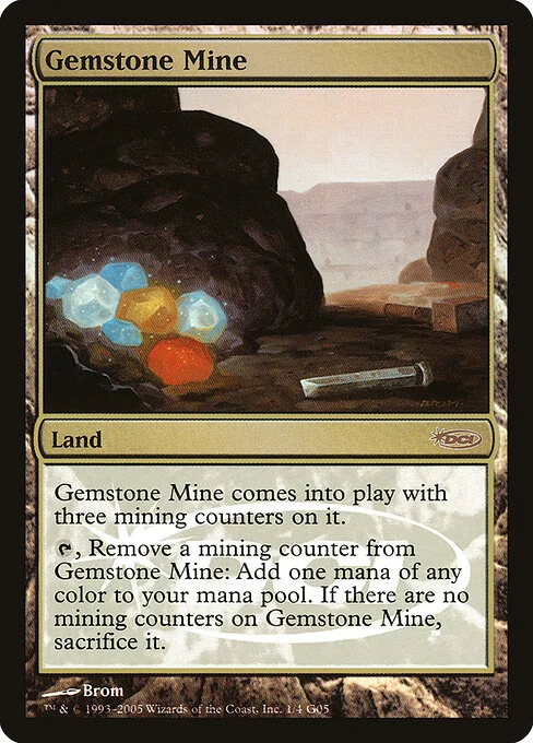 Gemstone Mine, carta Magic di tipo Land illustrata da Brom