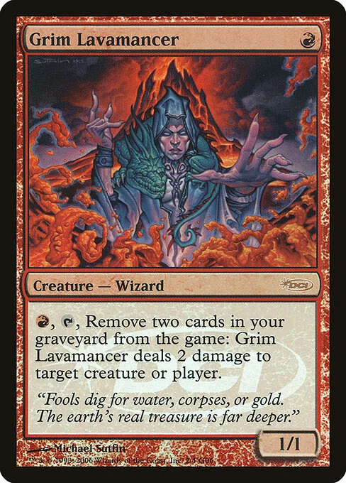 Grim Lavamancer, carta Magic di tipo Creature — Human Wizard illustrata da Michael Sutfin