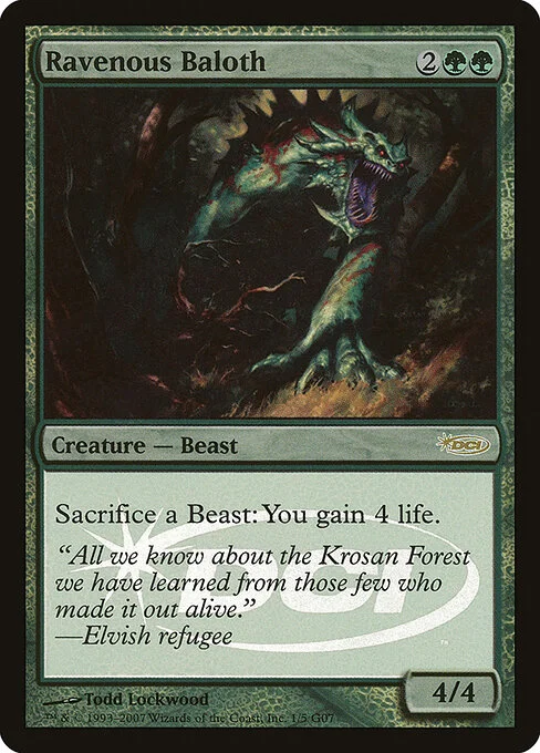 Ravenous Baloth, carta Magic di tipo Creature — Beast illustrata da Todd Lockwood