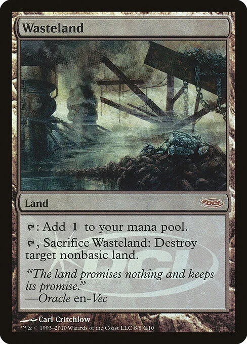 Wasteland, carta Magic di tipo Land illustrata da Carl Critchlow
