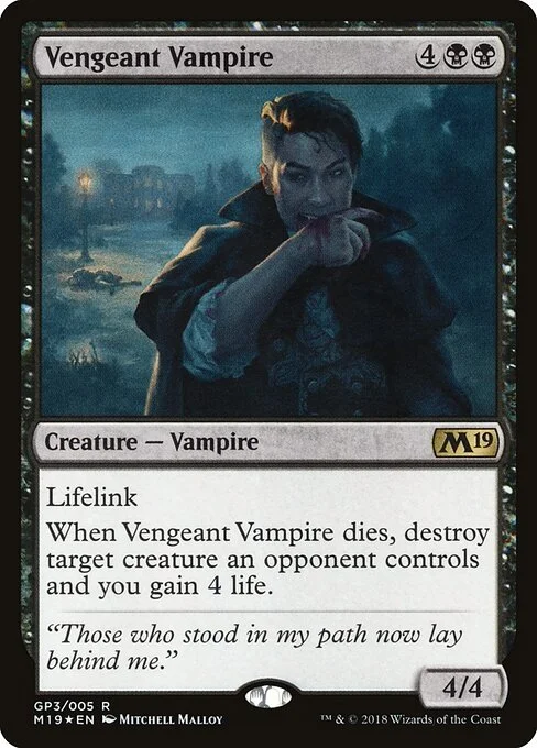 Vengeant Vampire, carta Magic di tipo Creature — Vampire illustrata da Mitchell Malloy