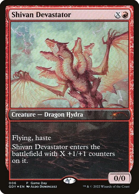 Shivan Devastator, carta Magic di tipo Creature — Dragon Hydra illustrata da Aldo Domínguez