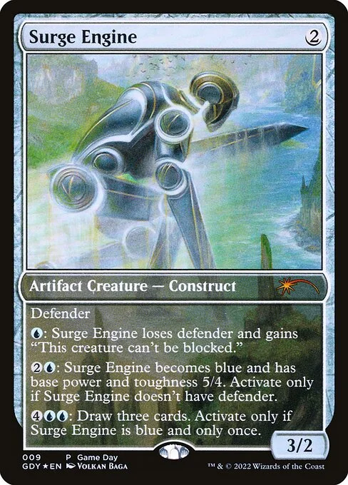 Surge Engine, carta Magic di tipo Artifact Creature — Construct illustrata da Volkan Baǵa
