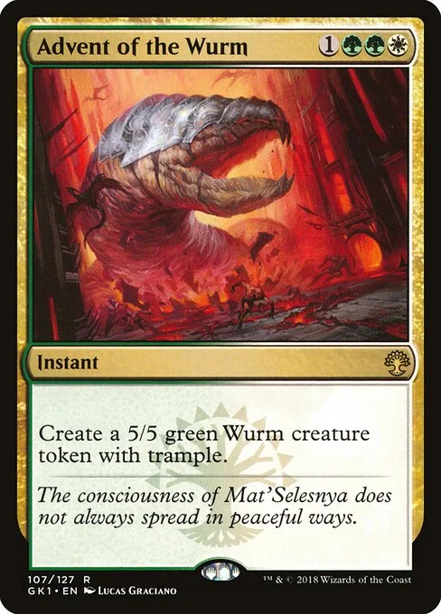 Advent of the Wurm, carta Magic di tipo Instant illustrata da Lucas Graciano