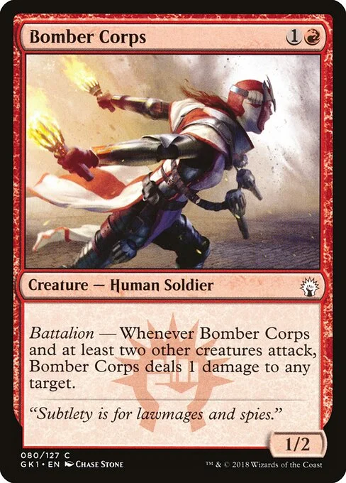 Bomber Corps, carta Magic di tipo Creature — Human Soldier illustrata da Chase Stone