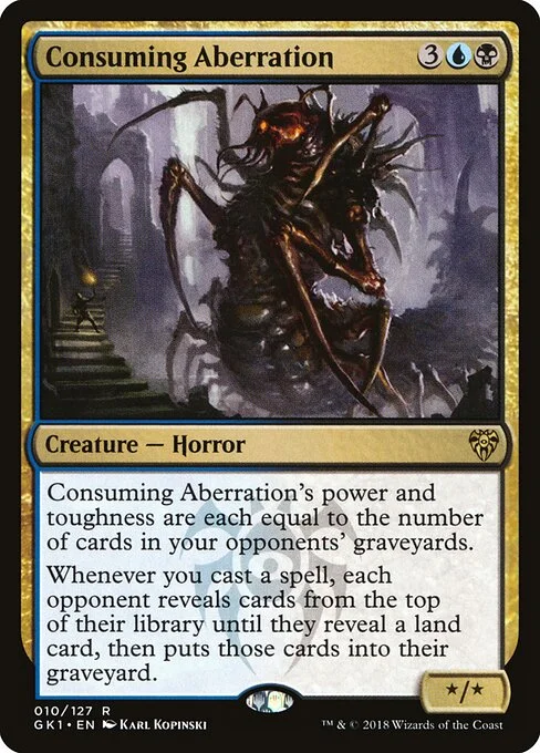 Consuming Aberration, carta Magic di tipo Creature — Horror illustrata da Karl Kopinski