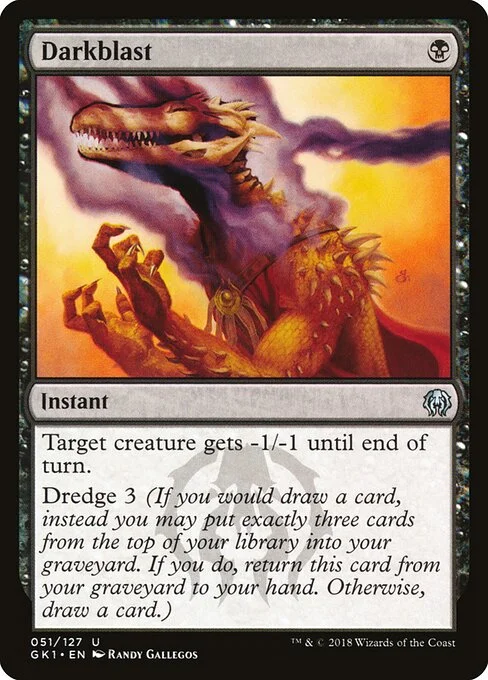 Darkblast, carta Magic di tipo Instant illustrata da Randy Gallegos