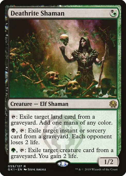 Deathrite Shaman, carta Magic di tipo Creature — Elf Shaman illustrata da Steve Argyle