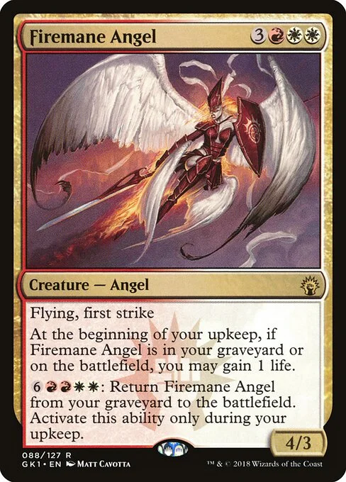 Firemane Angel, carta Magic di tipo Creature — Angel illustrata da Matt Cavotta