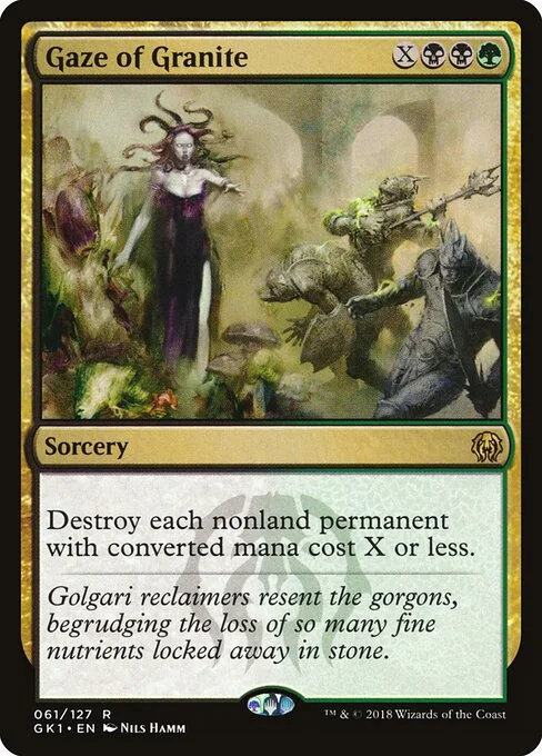 Gaze of Granite, carta Magic di tipo Sorcery illustrata da Nils Hamm
