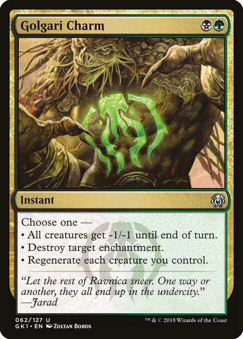 Golgari Charm, carta Magic di tipo Instant illustrata da Zoltan Boros