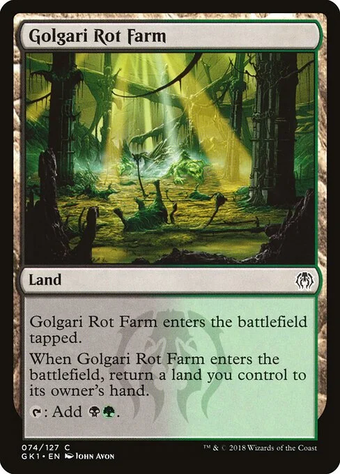 Golgari Rot Farm, carta Magic di tipo Land illustrata da John Avon