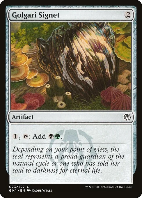 Golgari Signet, carta Magic di tipo Artifact illustrata da Raoul Vitale