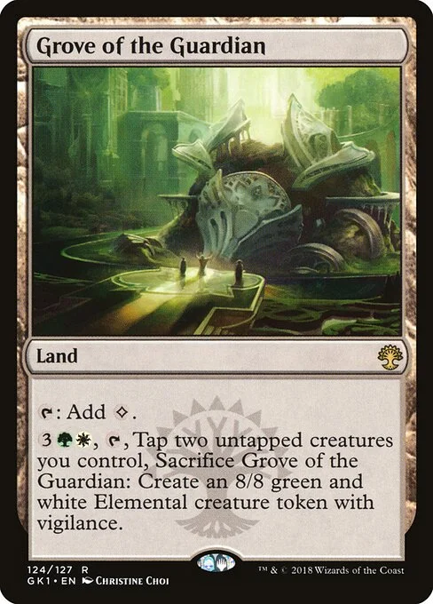 Grove of the Guardian, carta Magic di tipo Land illustrata da Christine Choi