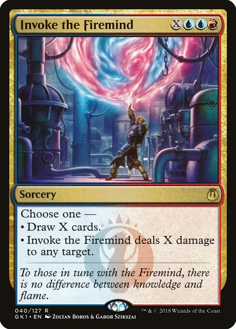 Invoke the Firemind, carta Magic di tipo Sorcery illustrata da Zoltan Boros & Gabor Szikszai