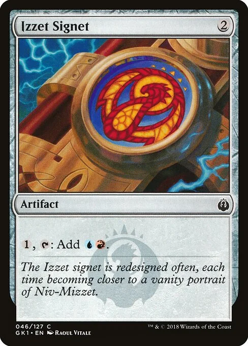 Izzet Signet, carta Magic di tipo Artifact illustrata da Raoul Vitale
