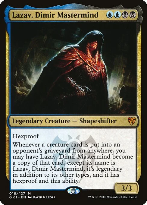 Lazav, Dimir Mastermind, carta Magic di tipo Legendary Creature — Shapeshifter illustrata da David Rapoza