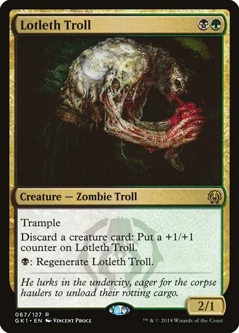 Lotleth Troll, carta Magic di tipo Creature — Zombie Troll illustrata da Vincent Proce