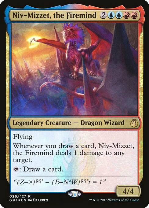 Niv-Mizzet, the Firemind, carta Magic di tipo Legendary Creature — Dragon Wizard illustrata da Daarken