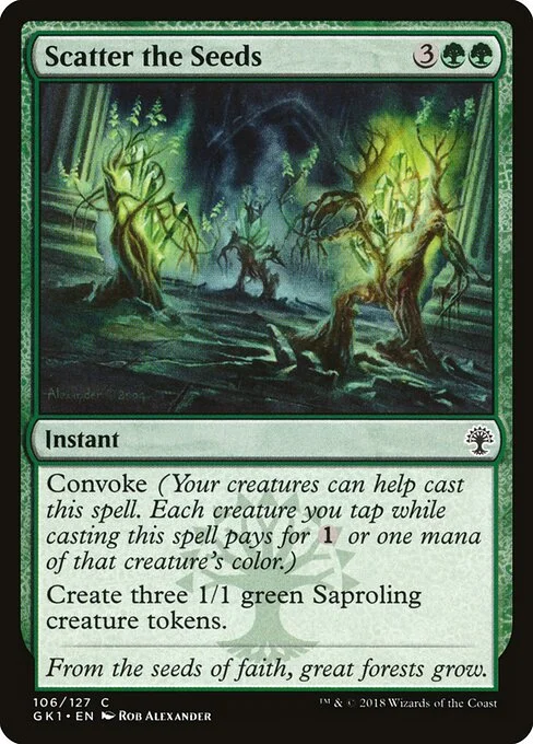 Scatter the Seeds, carta Magic di tipo Instant illustrata da Rob Alexander