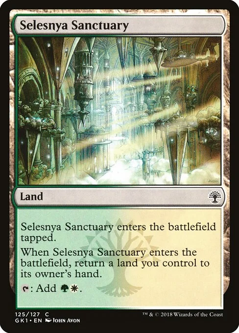 Selesnya Sanctuary, carta Magic di tipo Land illustrata da John Avon