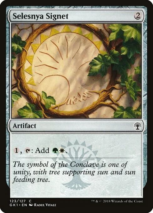 Selesnya Signet, carta Magic di tipo Artifact illustrata da Raoul Vitale