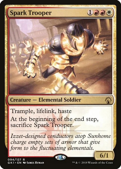 Spark Trooper, carta Magic di tipo Creature — Elemental Soldier illustrata da James Ryman