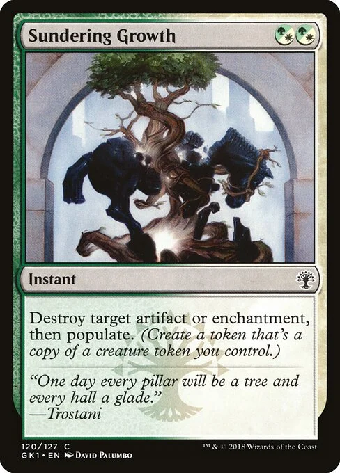 Sundering Growth, carta Magic di tipo Instant illustrata da David Palumbo