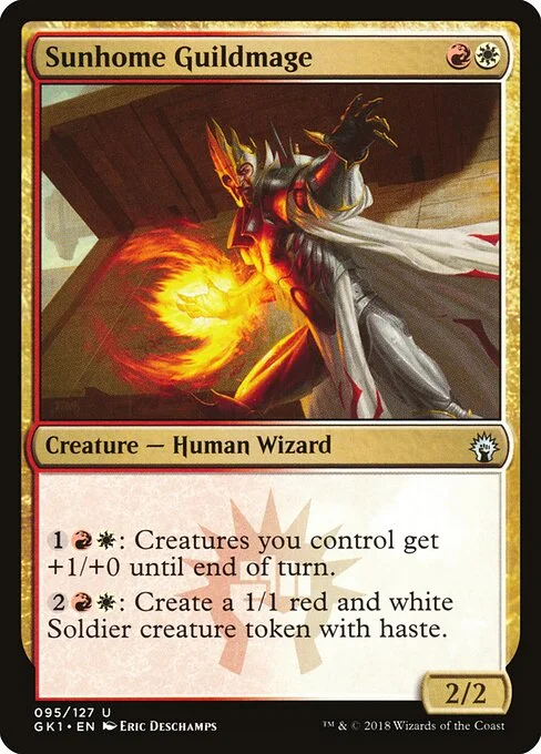 Sunhome Guildmage, carta Magic di tipo Creature — Human Wizard illustrata da Eric Deschamps